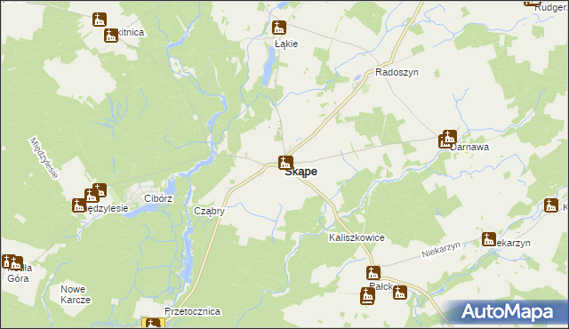 mapa Skąpe powiat świebodziński, Skąpe powiat świebodziński na mapie Targeo