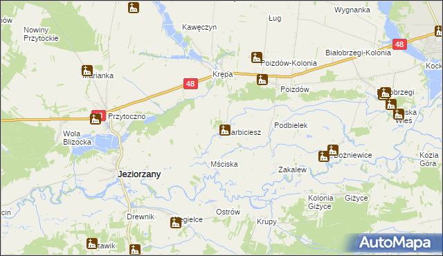 mapa Skarbiciesz, Skarbiciesz na mapie Targeo