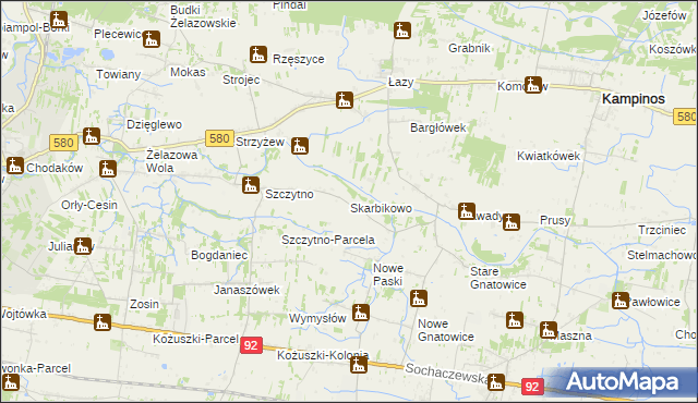 mapa Skarbikowo, Skarbikowo na mapie Targeo