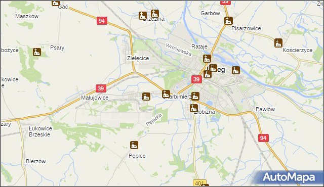 mapa Skarbimierz powiat brzeski, Skarbimierz powiat brzeski na mapie Targeo