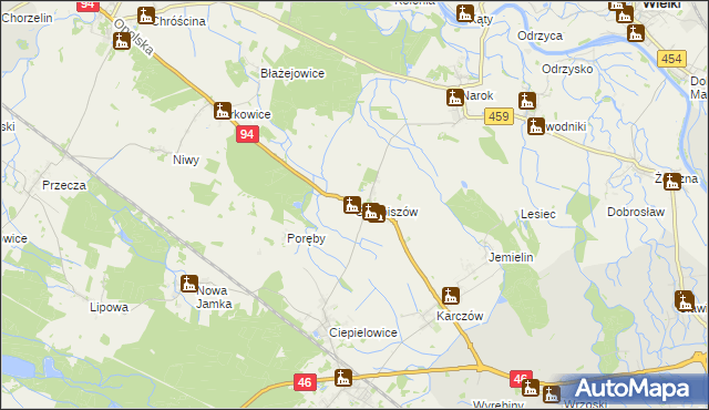 mapa Skarbiszów, Skarbiszów na mapie Targeo