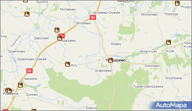 mapa Skarboszewo gmina Naruszewo, Skarboszewo gmina Naruszewo na mapie Targeo