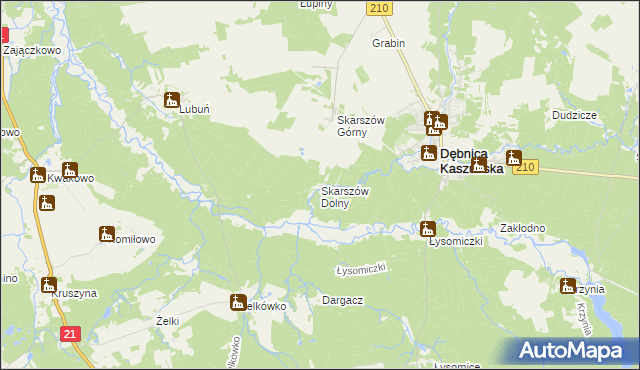 mapa Skarszów Dolny, Skarszów Dolny na mapie Targeo