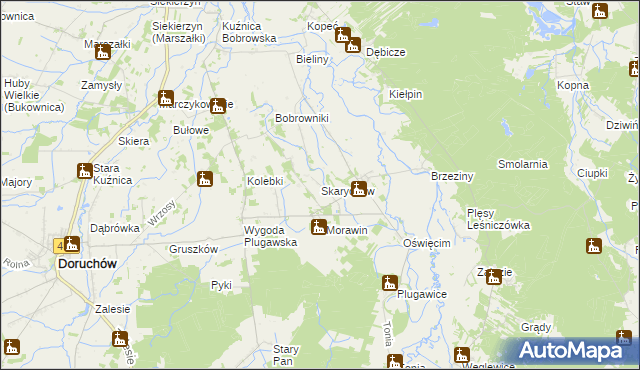 mapa Skarydzew, Skarydzew na mapie Targeo