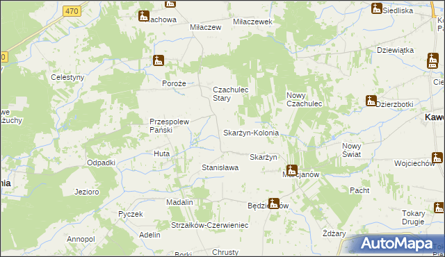 mapa Skarżyn-Kolonia, Skarżyn-Kolonia na mapie Targeo