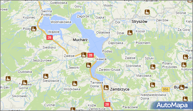 mapa Skawce, Skawce na mapie Targeo