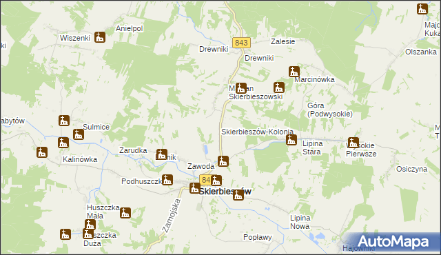 mapa Skierbieszów-Kolonia, Skierbieszów-Kolonia na mapie Targeo