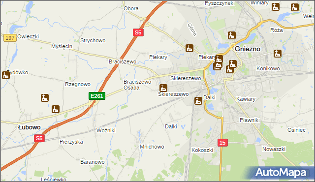 mapa Skiereszewo, Skiereszewo na mapie Targeo