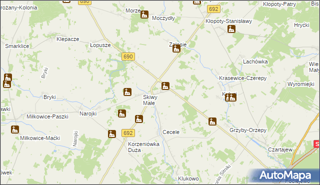 mapa Skiwy Duże, Skiwy Duże na mapie Targeo
