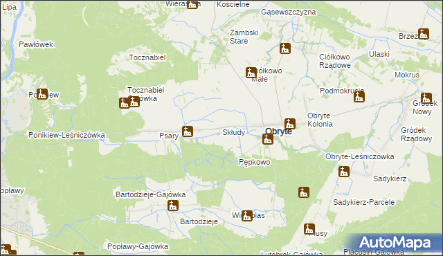 mapa Skłudy, Skłudy na mapie Targeo