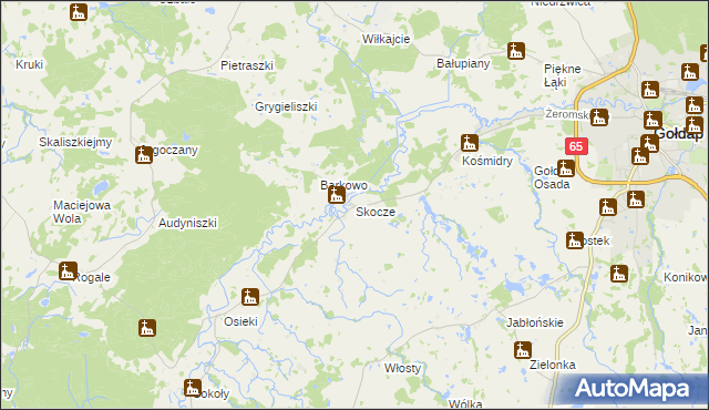 mapa Skocze gmina Gołdap, Skocze gmina Gołdap na mapie Targeo