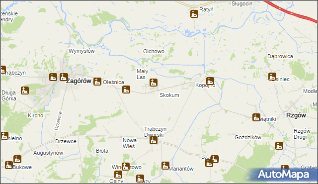 mapa Skokum, Skokum na mapie Targeo