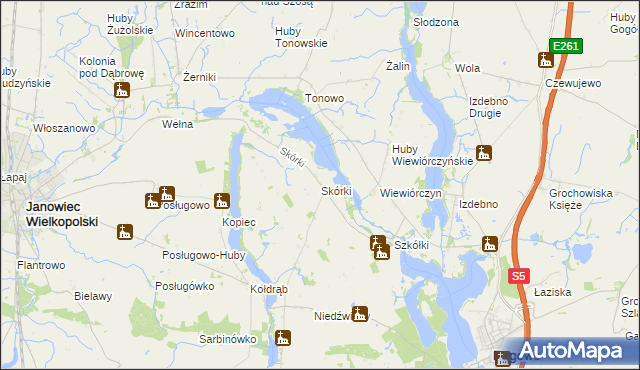 mapa Skórki, Skórki na mapie Targeo