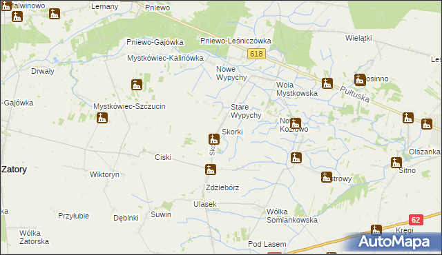 mapa Skorki, Skorki na mapie Targeo