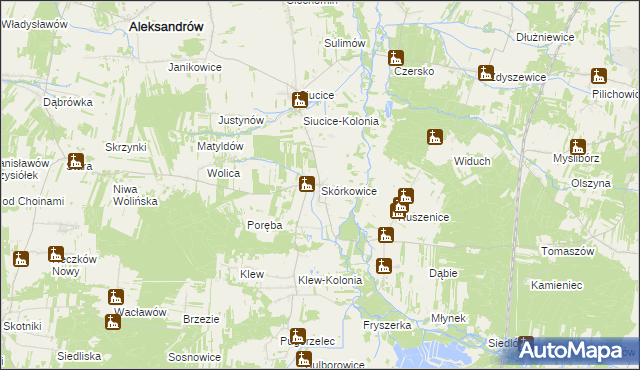 mapa Skórkowice, Skórkowice na mapie Targeo