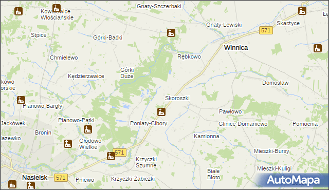 mapa Skoroszki, Skoroszki na mapie Targeo