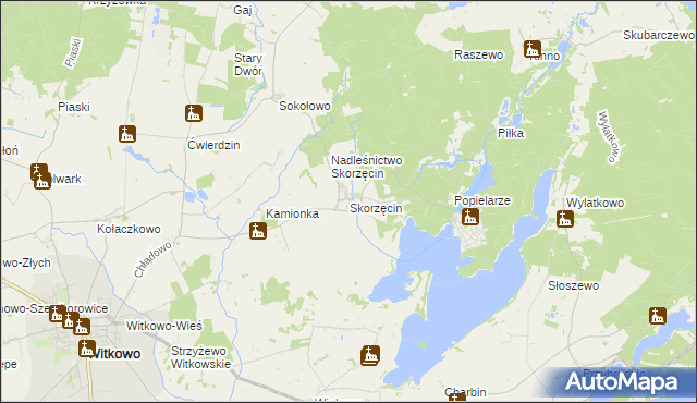 mapa Skorzęcin, Skorzęcin na mapie Targeo