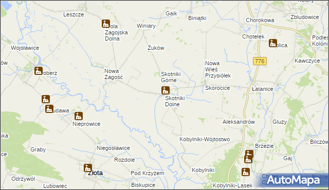 mapa Skotniki Dolne, Skotniki Dolne na mapie Targeo