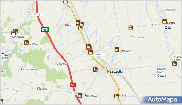 mapa Skowarcz, Skowarcz na mapie Targeo