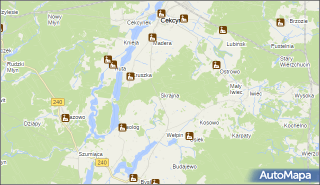 mapa Skrajna, Skrajna na mapie Targeo