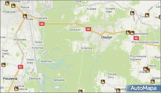 mapa Skrajnica, Skrajnica na mapie Targeo