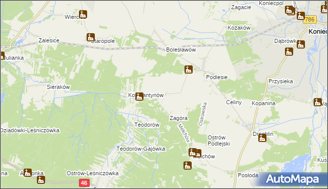 mapa Skrajniwa, Skrajniwa na mapie Targeo