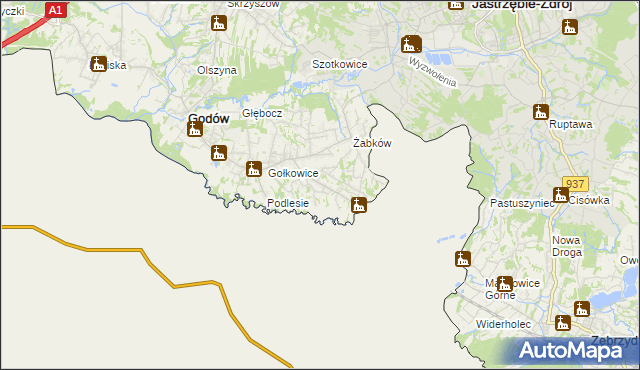 mapa Skrbeńsko, Skrbeńsko na mapie Targeo