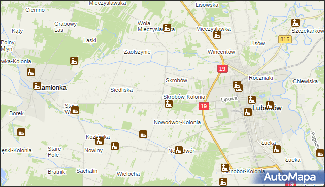 mapa Skrobów-Kolonia, Skrobów-Kolonia na mapie Targeo