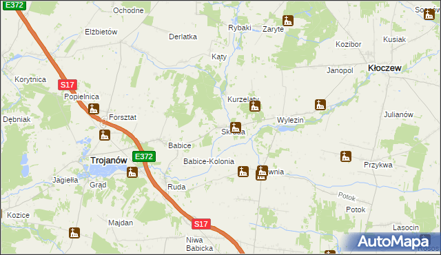 mapa Skruda gmina Trojanów, Skruda gmina Trojanów na mapie Targeo