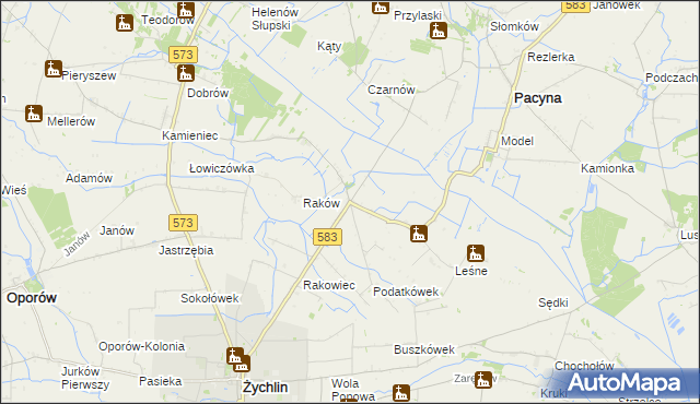 mapa Skrzeszewy, Skrzeszewy na mapie Targeo