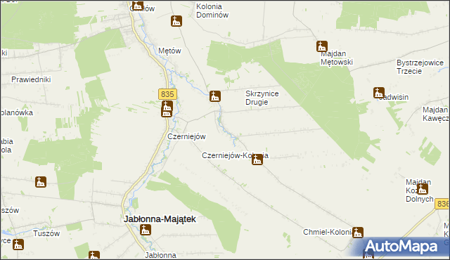 mapa Skrzynice Pierwsze, Skrzynice Pierwsze na mapie Targeo