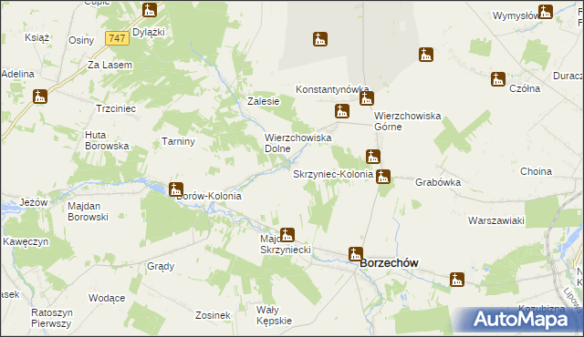 mapa Skrzyniec-Kolonia, Skrzyniec-Kolonia na mapie Targeo