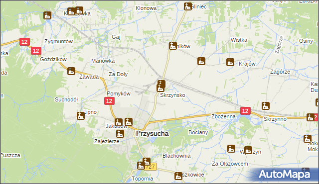 mapa Skrzyńsko, Skrzyńsko na mapie Targeo