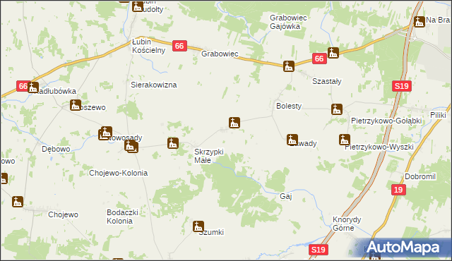 mapa Skrzypki Duże, Skrzypki Duże na mapie Targeo