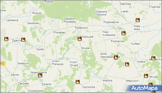 mapa Skupie gmina Cegłów, Skupie gmina Cegłów na mapie Targeo