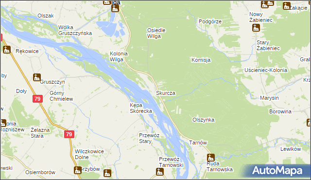 mapa Skurcza, Skurcza na mapie Targeo