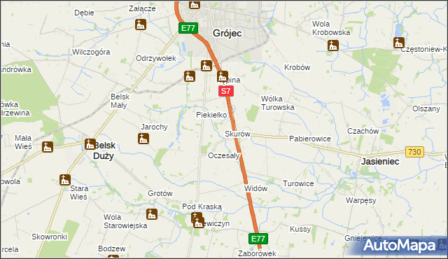 mapa Skurów, Skurów na mapie Targeo