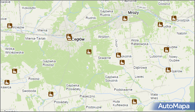 mapa Skwarne, Skwarne na mapie Targeo