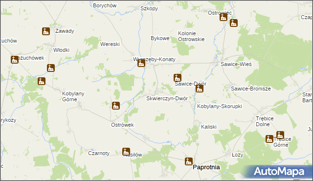 mapa Skwierczyn-Wieś, Skwierczyn-Wieś na mapie Targeo