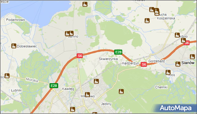 mapa Skwierzynka, Skwierzynka na mapie Targeo