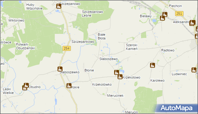 mapa Słaboszewo, Słaboszewo na mapie Targeo