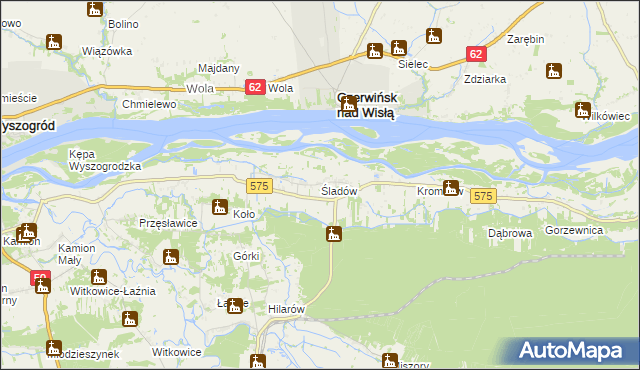 mapa Śladów gmina Brochów, Śladów gmina Brochów na mapie Targeo