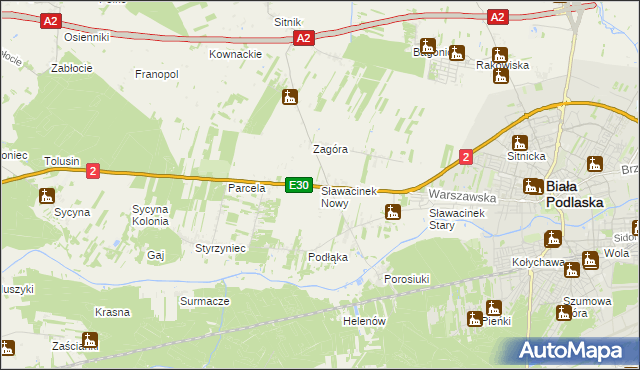 mapa Sławacinek Nowy, Sławacinek Nowy na mapie Targeo