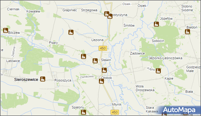 mapa Sławin, Sławin na mapie Targeo