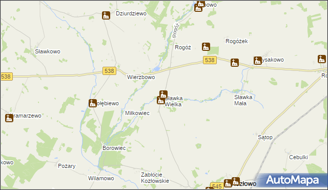 mapa Sławka Wielka, Sławka Wielka na mapie Targeo