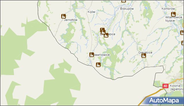 mapa Sławniowice, Sławniowice na mapie Targeo