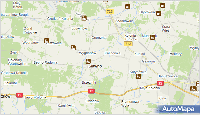 mapa Sławno-Kolonia, Sławno-Kolonia na mapie Targeo