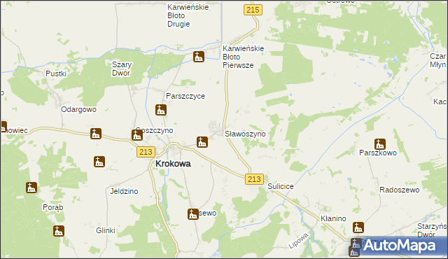 mapa Sławoszyno, Sławoszyno na mapie Targeo