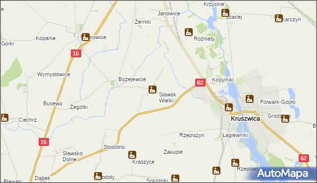 mapa Sławsk Wielki, Sławsk Wielki na mapie Targeo