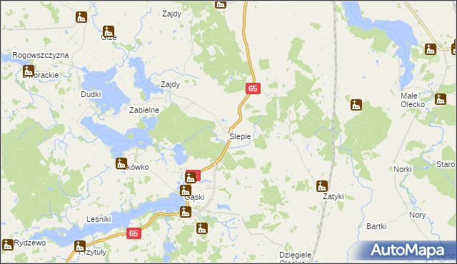 mapa Ślepie, Ślepie na mapie Targeo